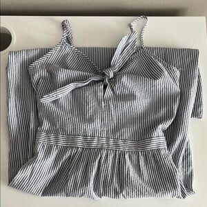 Striped Black and White Women's Top